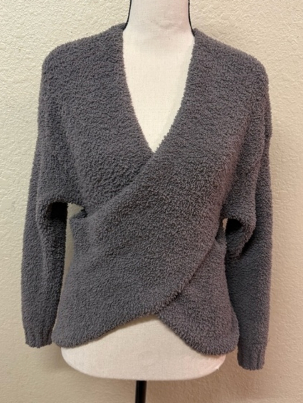 Elegant Charcoal V-Neck Sweater